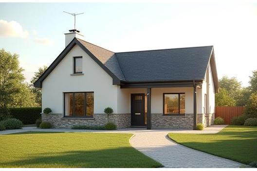 Landscape 3D visual of a modern detached Irish family home