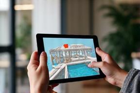 User navigating a 3D virtual environment on a tablet